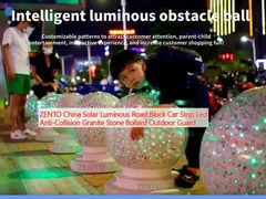 زينتو الصين الطاقة الشمسية مضيئة الطريق الحاجز السيارة وقف قاد مناهضة الاصطدام الحجر الجرانيت البولارد الحراسة الخارجية